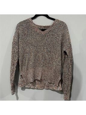 Boho Maurice’s Marled Knit V-Neck Sweater with Cutout Sz Med